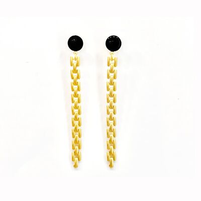 LOVE EARRINGS WITH FINE CHAIN