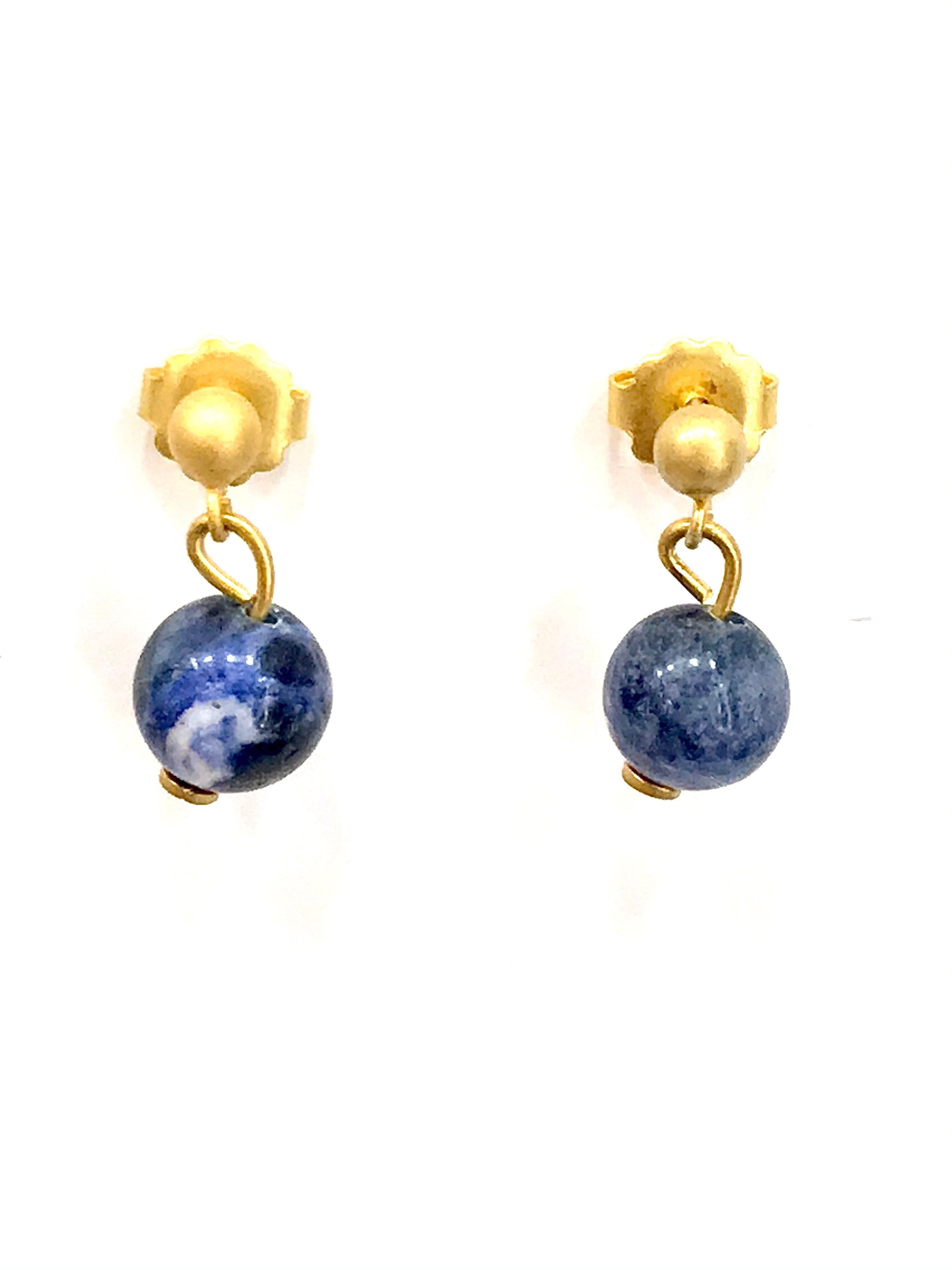 MINI ORECCHINI CON PIETRA DI MIRTILLO