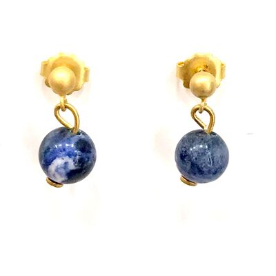 MINI BLUEBERRY STONE EARRINGS