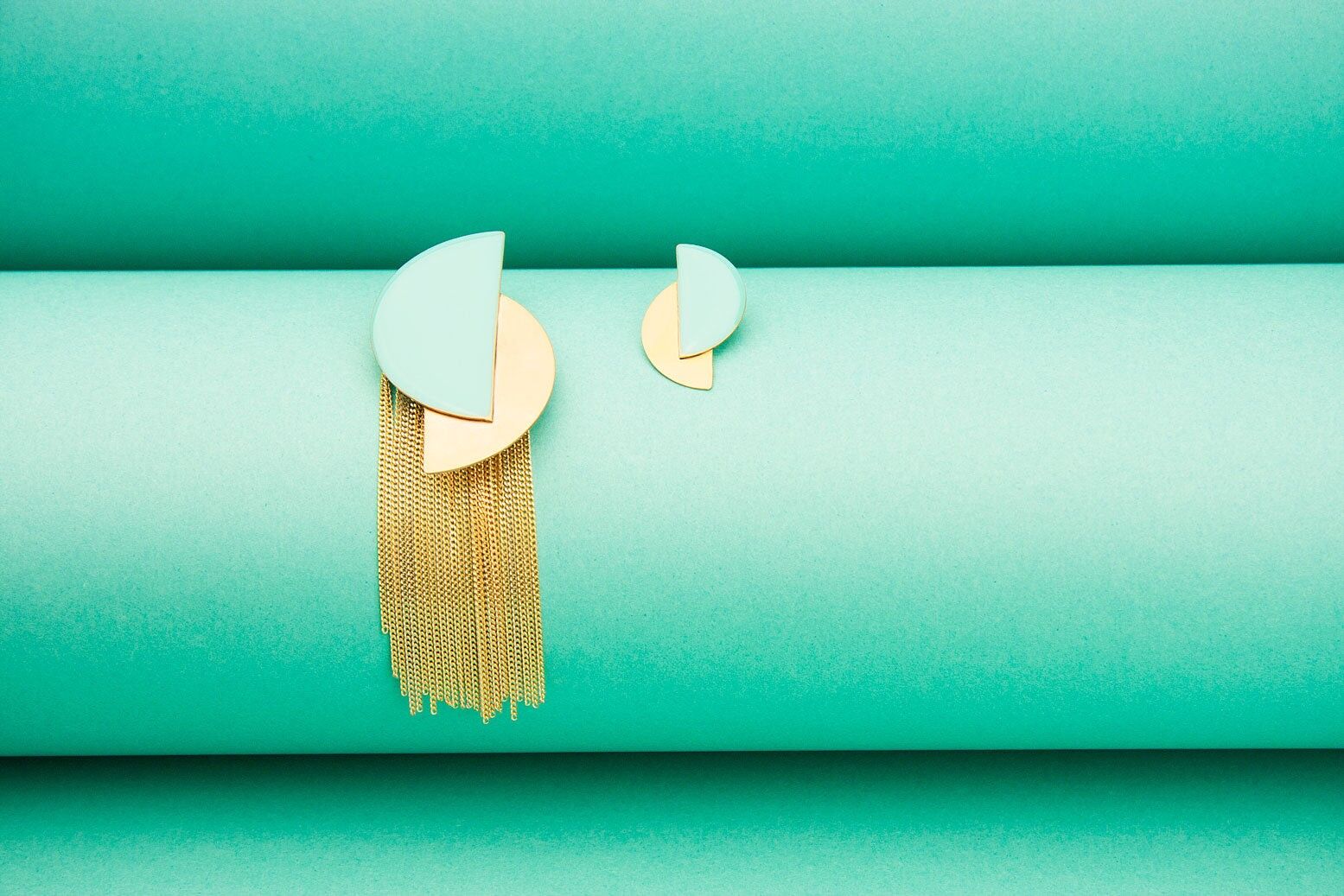 Orecchini asimmetrici Java - Turchese