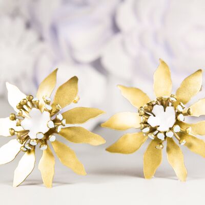Garden Earrings - GOLD-WHITE