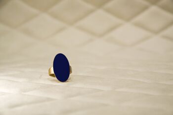 Bague Émail Ovale - Bleu Klein 1