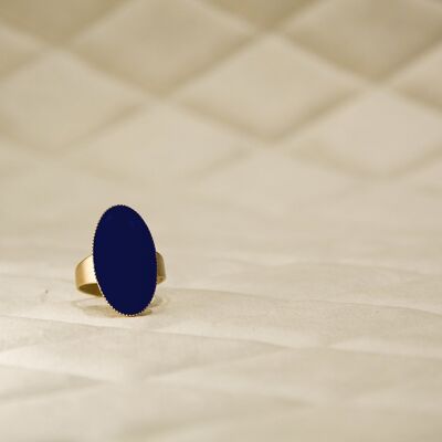 Oval Enamel Ring - Klein Blue