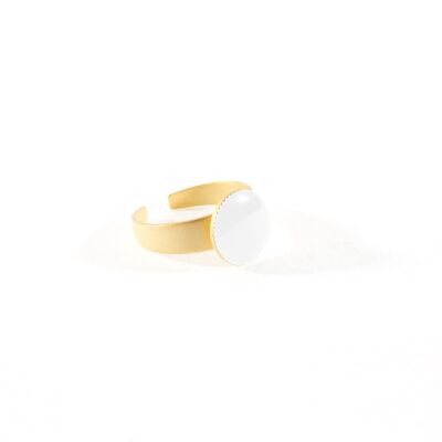Round Enamel Ring - White