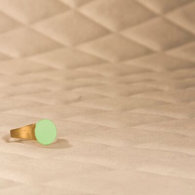 Round Enamel Ring - Mint