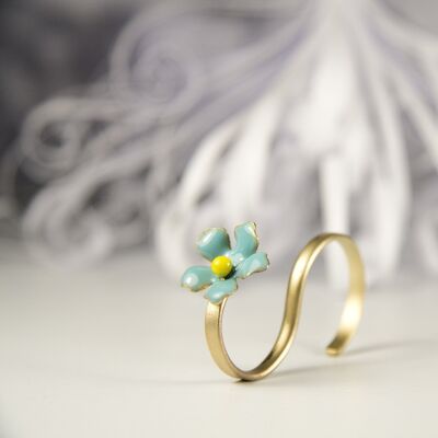 Daisy Flower Bidet Ring - Turquoise