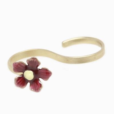 Daisy Flower Bidet Ring - Garnet