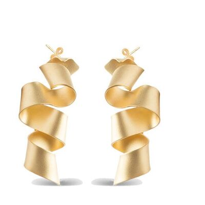 Medium W Earrings - Matte Gold