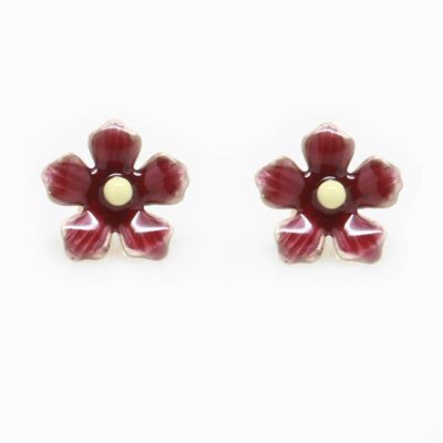 Daisy Flower simple earring - Garnet