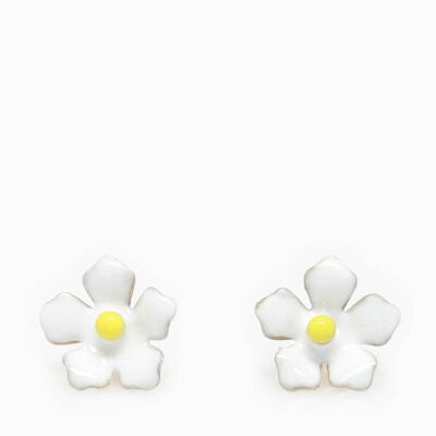 Daisy Flower Simple Earring - White