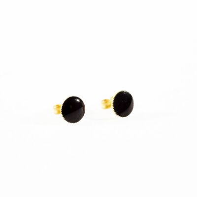 Pendientes Redondo Mini baño Oro 24ct esmalte a mano en varios colores