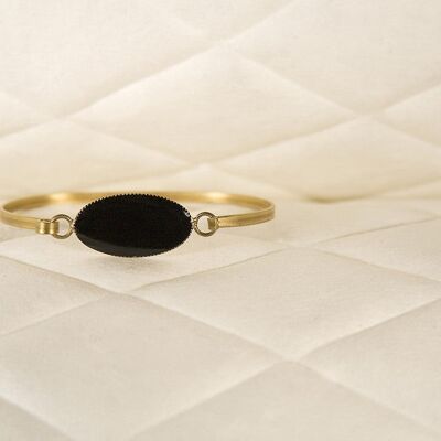 Oval Enamel Bracelet - Black
