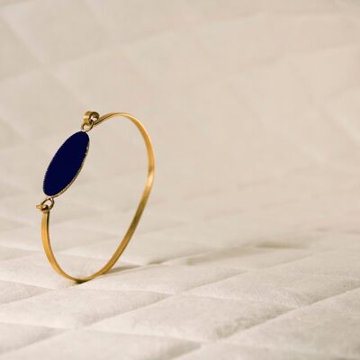 Ovales Emaille-Armband - Klein Blue