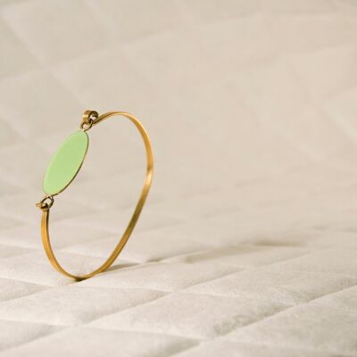 Oval Enamel Bracelet - White