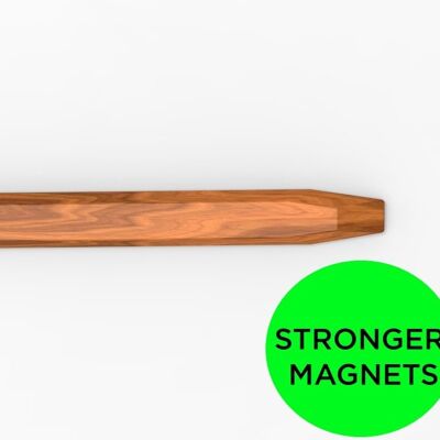 LARGE HEXAGON MAGNETIC TEAK WOOD KNIFE RACK | 80x6x2cm