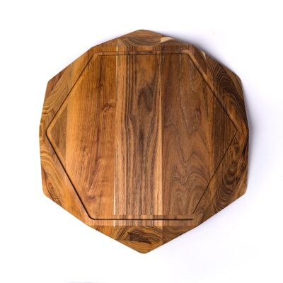 TEAK STAR: LARGE with Juice Trench 13.8x13.8x1.6" | 35x35x4 cm