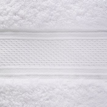 Coton égyptien, ultra doux, balle de 4 serviettes blanches de qualité hôtelière - Ruban tartan et étiquette manuscrite 4