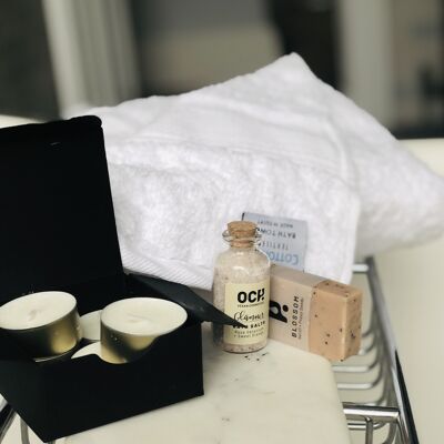 Spa Gift Box Relaxation Set, jabón natural hecho a mano, sales de baño y velas