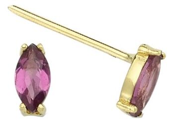 Clous d'oreilles en rhodolite féroce en or 14ct