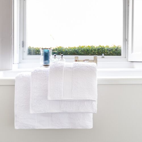 Egyptian cotton, ultra soft, hotel quality white guest towel