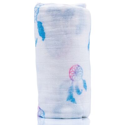 Watercolour Dreamcatchers | Organic Cotton Muslin Swaddle Blanket
