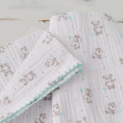 Panda Print | Quilted Organic Cotton Blanket