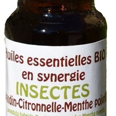 Sinergia de aceites esenciales orgánicos Insectos - Lavandin Lemongrass Peppermint
