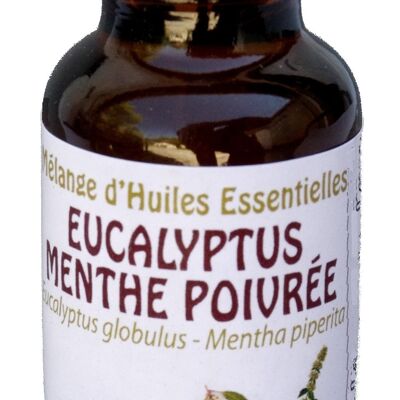 Mélange d'huiles essentielles Eucalyptus-Menthe poivrée 20ml