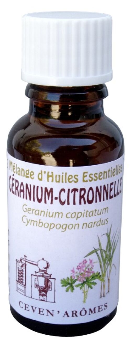 Mélange d'huiles essentielles Géranium-Citronnelle 20ml