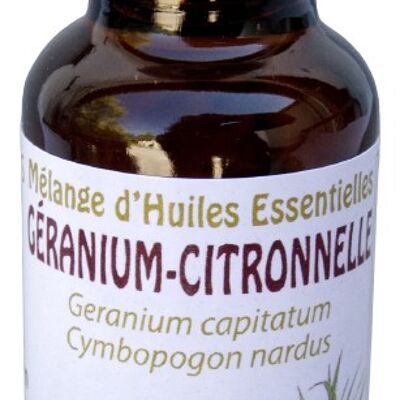 Mélange d'huiles essentielles Géranium-Citronnelle 20ml