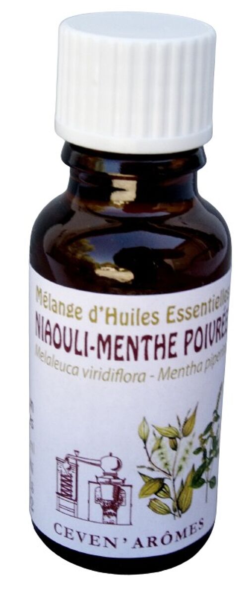 Mélange d'huiles essentielles Niaouli-Menthe poivrée 20ml