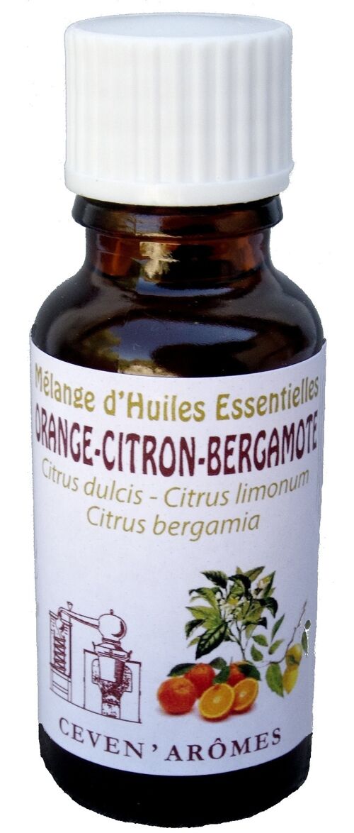 Mélange d'huiles essentielles Orange-Citron-Bergamote 20ml