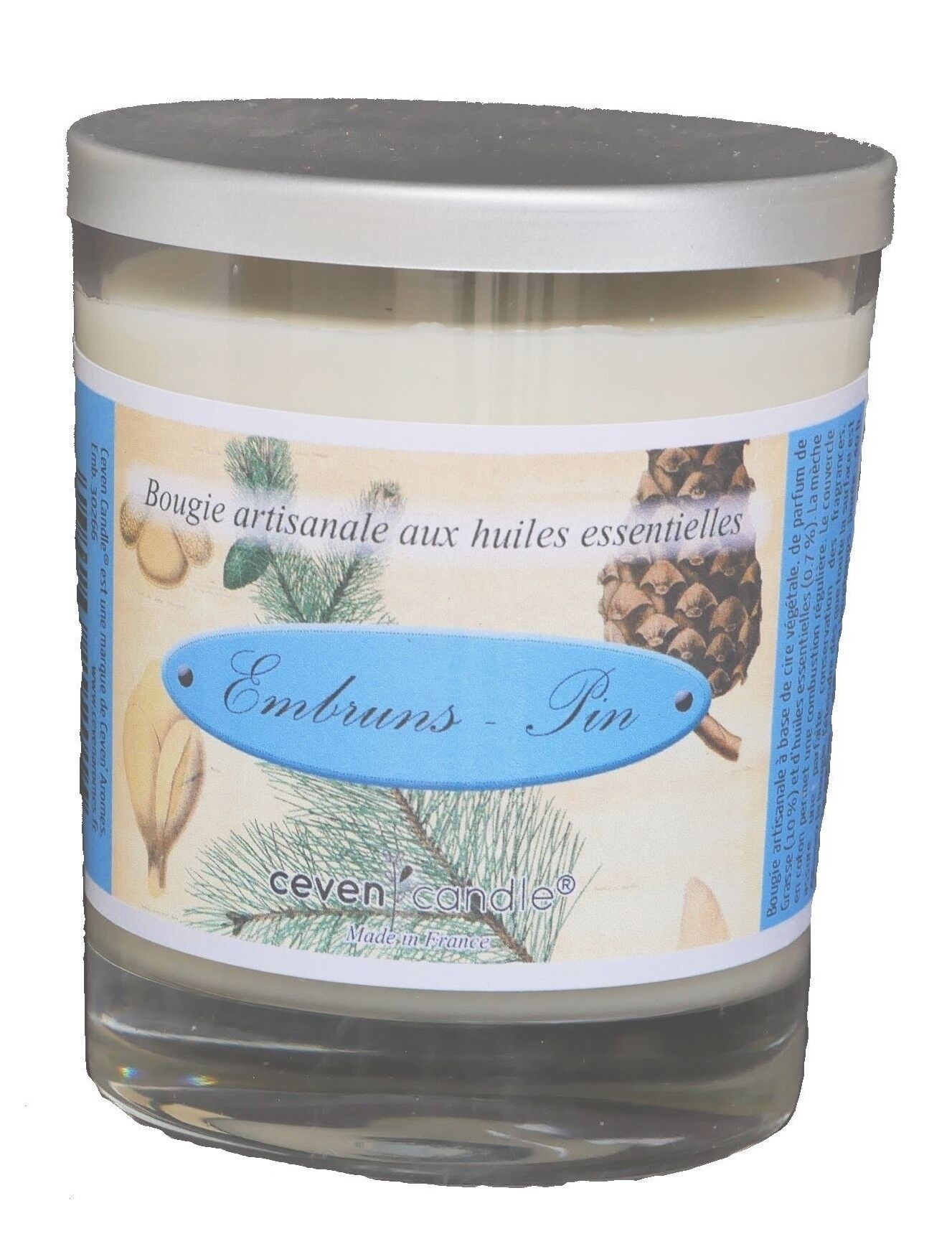 Vela artesanal de spray y pino