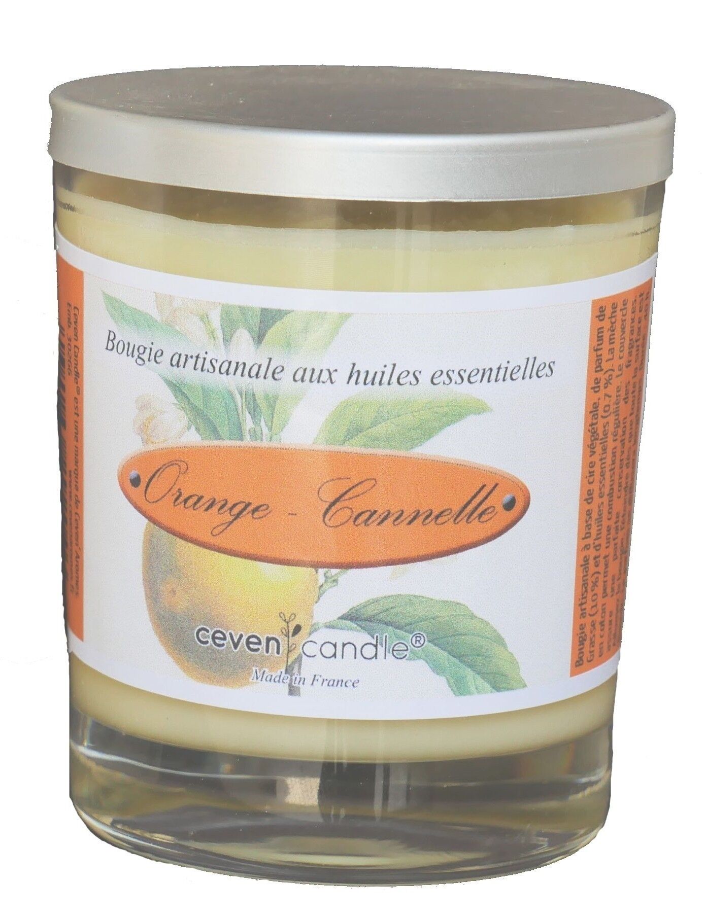 Candela artigianale all'arancia e alla cannella