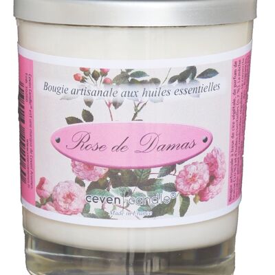 Rose de Damas Bougie Artisanale