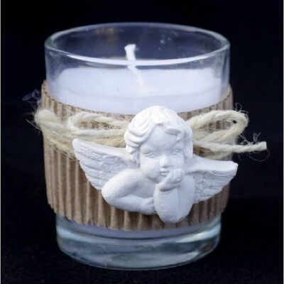 Glass angel candle