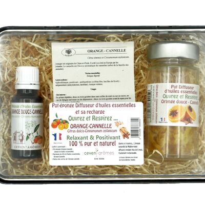 Coffret pot-éponge - Orange Cannelle diffuseur d'huile essentielle