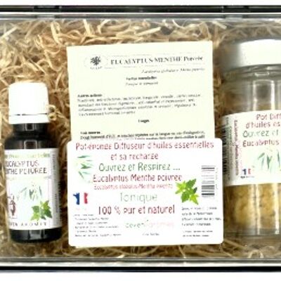 Pot-sponge set - Eucalyptus-Peppermint essential oil diffuser