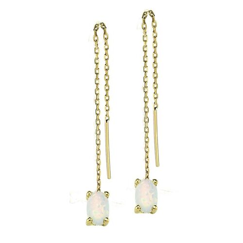 Muse white opal earrings 14ct gold