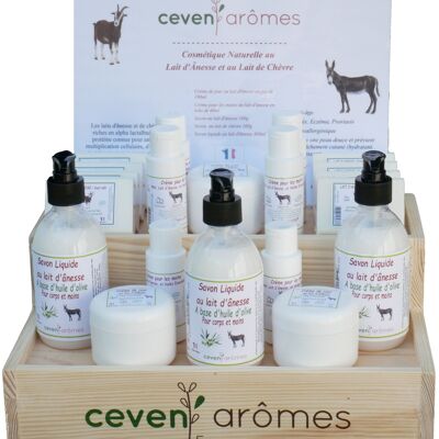 Pack of donkey and goat milk cosmetics