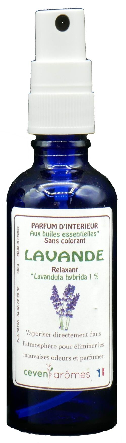 Parfum d'intérieur Vaporisateur 50 ml - Verre bleu LAVANDE
