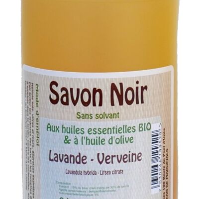 Savon noir à l'huile d'Olive et aux huiles essentielles BIO -Lavande-Verveine 1L