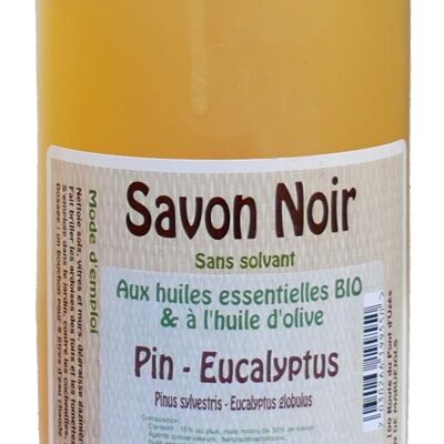 Organic Olive-Pine-Eucalyptus oil Black soap 1L
