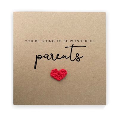 Tarjeta de embarazo para una pareja maravillosa, Tarjeta de embarazo para futuros padres, Felicitaciones por su tarjeta de embarazo, Tarjeta de embarazo, Padres increíbles (SKU: NB057B)