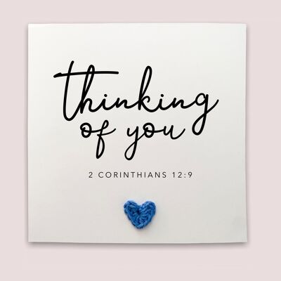 Christian thinking of you Card-  Simple sympathy Card for her - Handmade Breavement Corinthians  Christian Bible Verse - Send to recipient (SKU: SC7W)