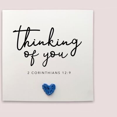 Christian thinking of you Card-  Simple sympathy Card for her - Handmade Breavement Corinthians  Christian Bible Verse - Send to recipient (SKU: SC7W)