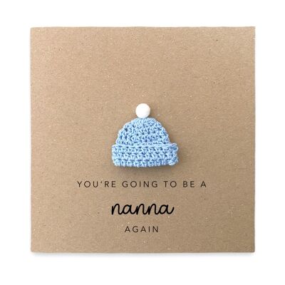 Vas a ser una tarjeta Nanny Nan otra vez, Tarjeta de anuncio de embarazo, Grandad Grandma Nan to be, New Baby Pregnancy, Nan Again, Nanny Card (SKU: NB092B)