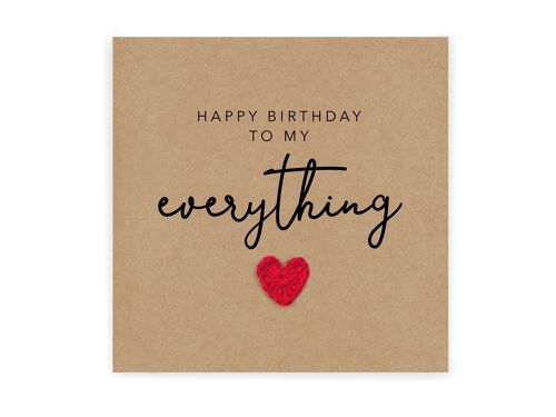 Happy Birthday To My Everything Card, Birthday Card, Birthday Card For Girlfriend, Boyfriend, Husband, Wife, Fiancé Birthday, Happy Birthday (SKU: BD021B)