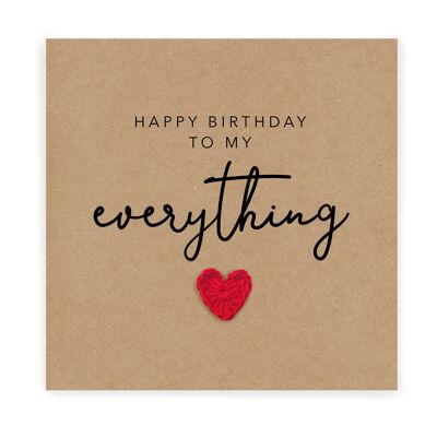 Happy Birthday To My Everything Karte, Geburtstagskarte, Geburtstagskarte für Freundin, Freund, Ehemann, Ehefrau, Verlobter Geburtstag, alles Gute zum Geburtstag (SKU: BD021B)