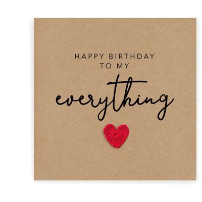 Happy Birthday To My Everything Karte, Geburtstagskarte, Geburtstagskarte für Freundin, Freund, Ehemann, Ehefrau, Verlobter Geburtstag, alles Gute zum Geburtstag (SKU: BD021B)